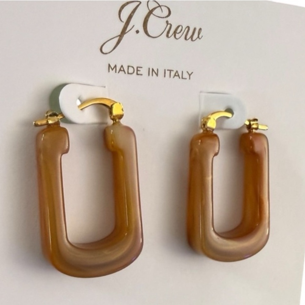 NWT J. Crew Made in Italy Acetate Hoop Earrings